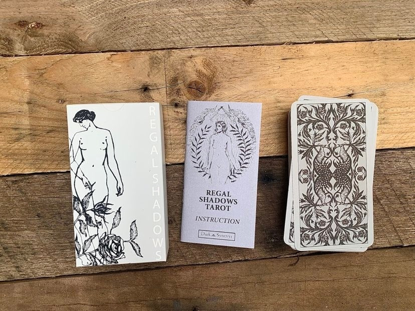 Regal Shadow Tarot Deck. Oracle Divination Tool, Unique Indie Occult Cards Beginner Rider Waite Tarot With Guidebook. Vintage Historical Art