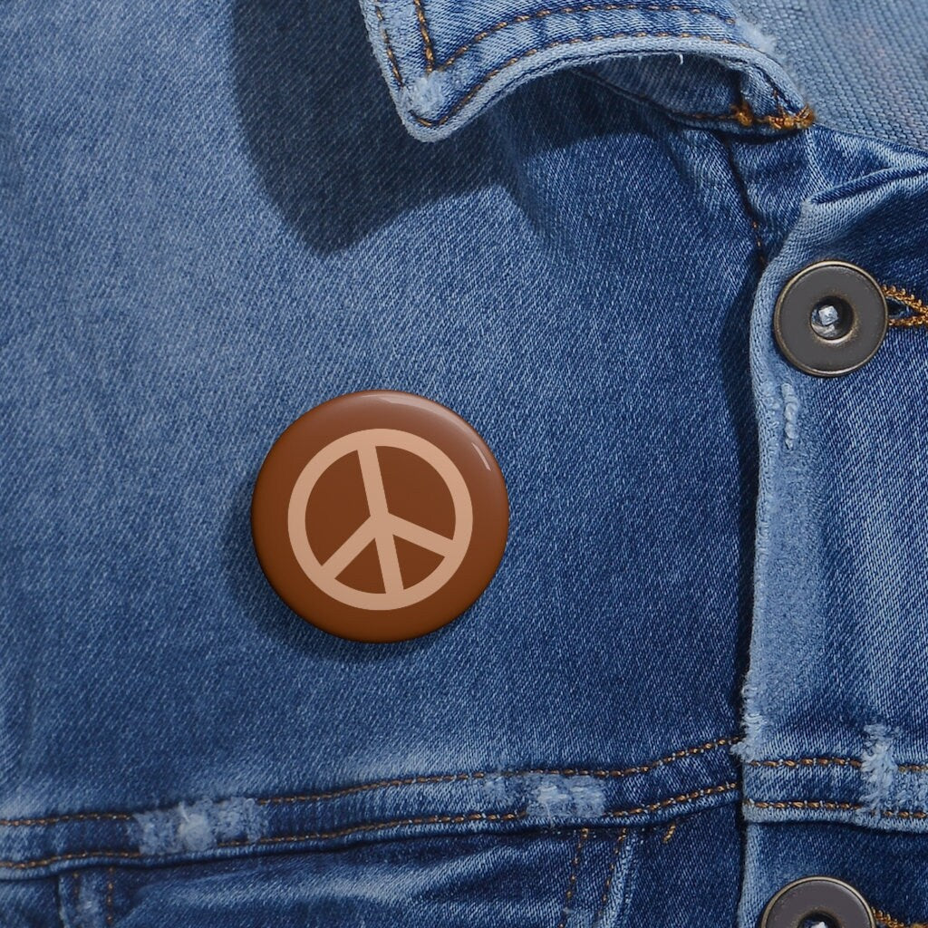 Cream on Coffee Peace Sign Pin Button