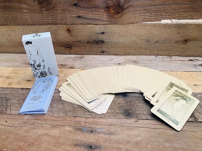 Regal Shadow Tarot Deck. Oracle Divination Tool, Unique Indie Occult Cards Beginner Rider Waite Tarot With Guidebook. Vintage Historical Art