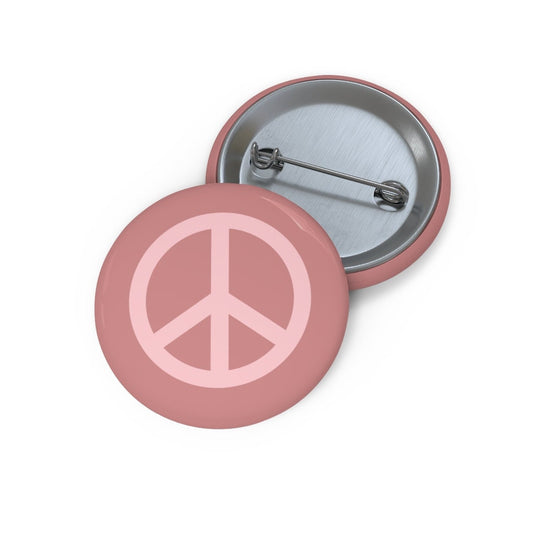 Pink on Pink Peace Sign Pin Button