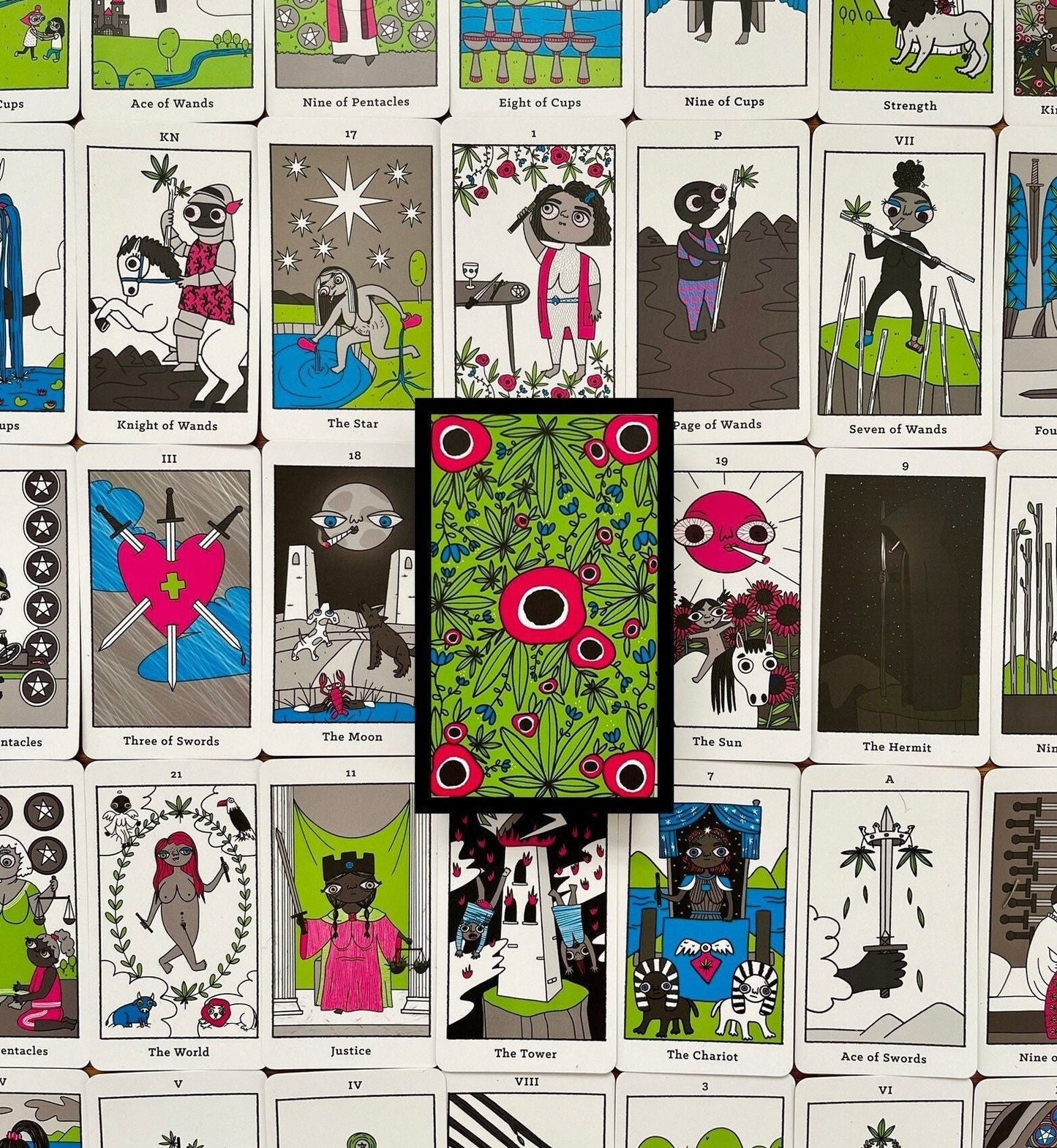 Four Twenty Tarot Card Deck, Oracle Divination Tool, Stoner Marijuana Weed Lover Occult Cards Beginner Rider Waite Tarot Guidebook.